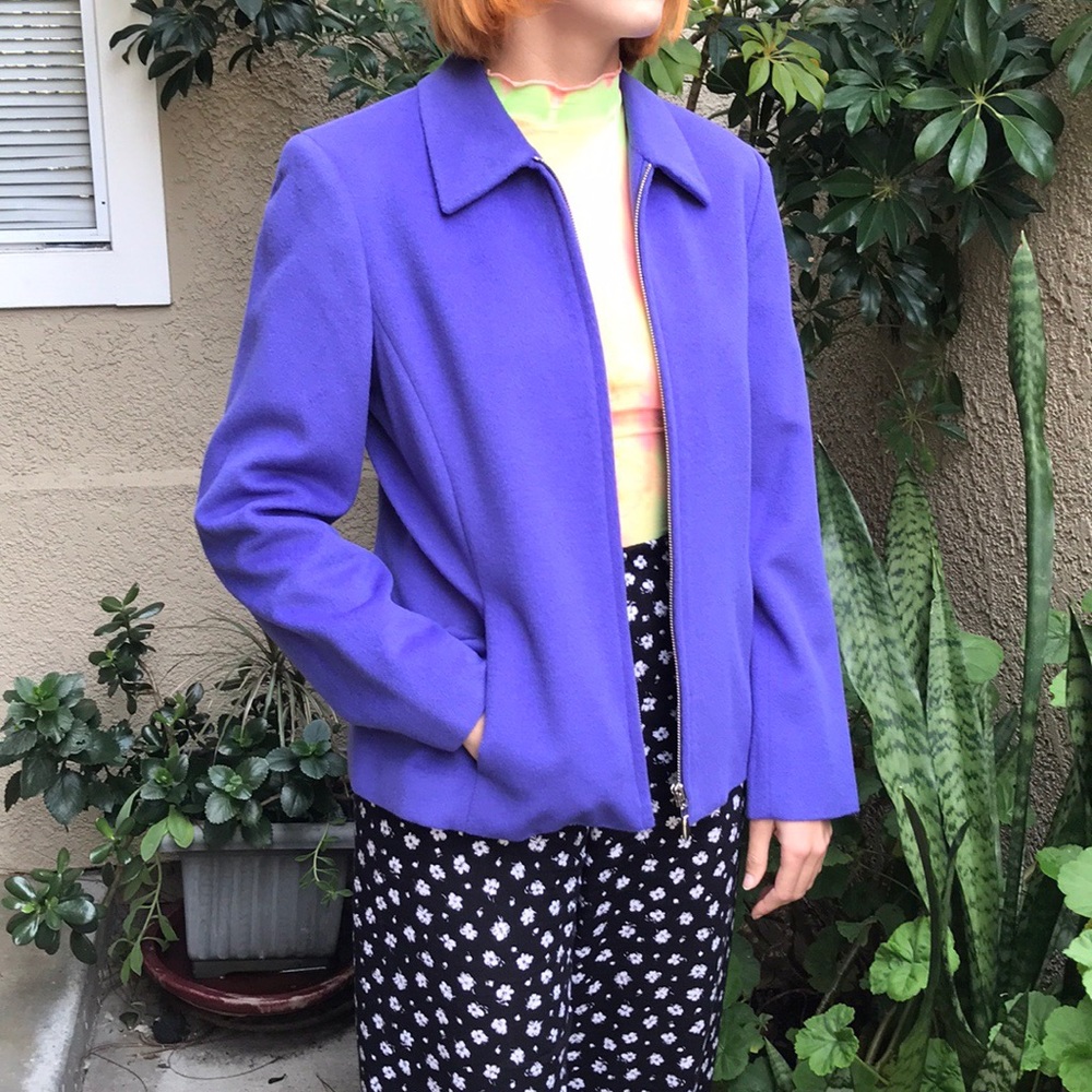 New vintage purple Jones New York wool jacket